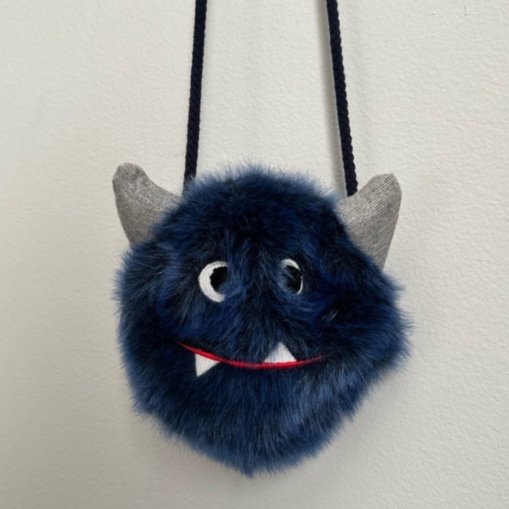 Zara Kids Furry Blue Monster Crossbody Bag